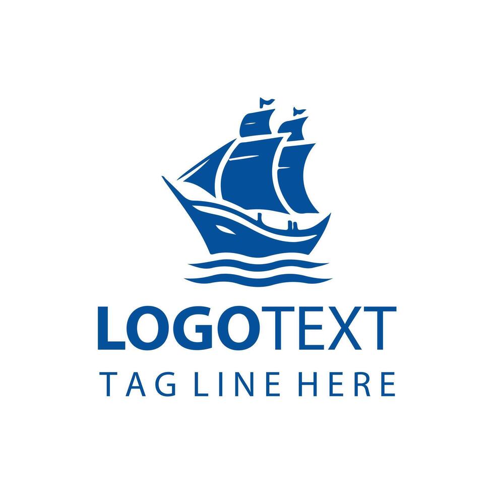 Golden Tide Ship Logo vector