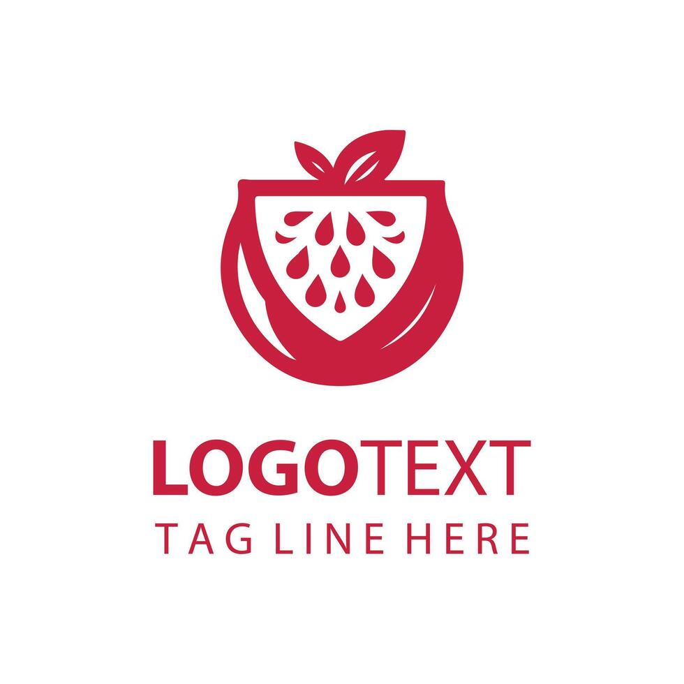 Modern, minimalist logo featuring a stylized fruit or vegetable vector