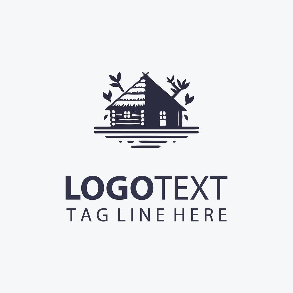 Rustic Retreat Hut logo vector