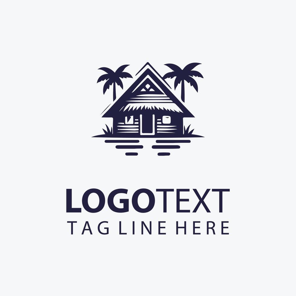 Island Hut logo vector