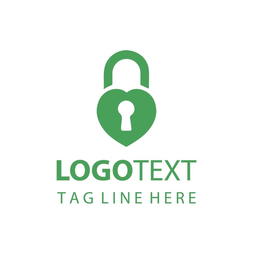 Stylish Heart Lock Logo Design vector