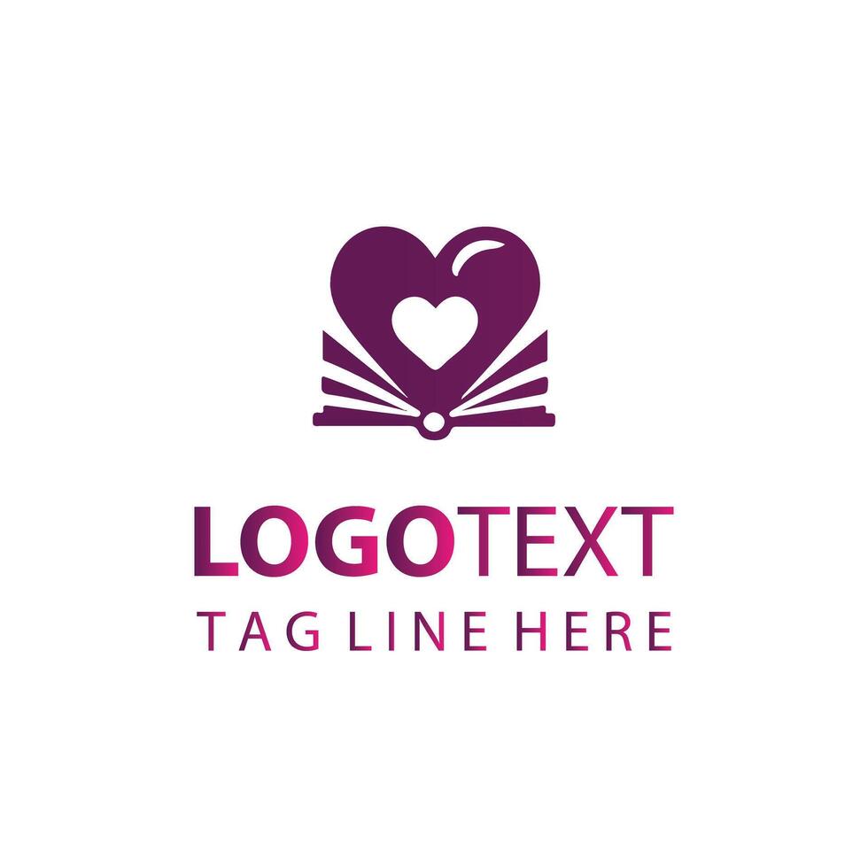 Red Open Book with Sprout Logo vector