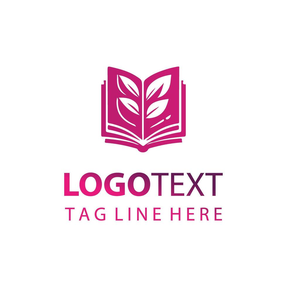 Book with Sprout heart Logo vector
