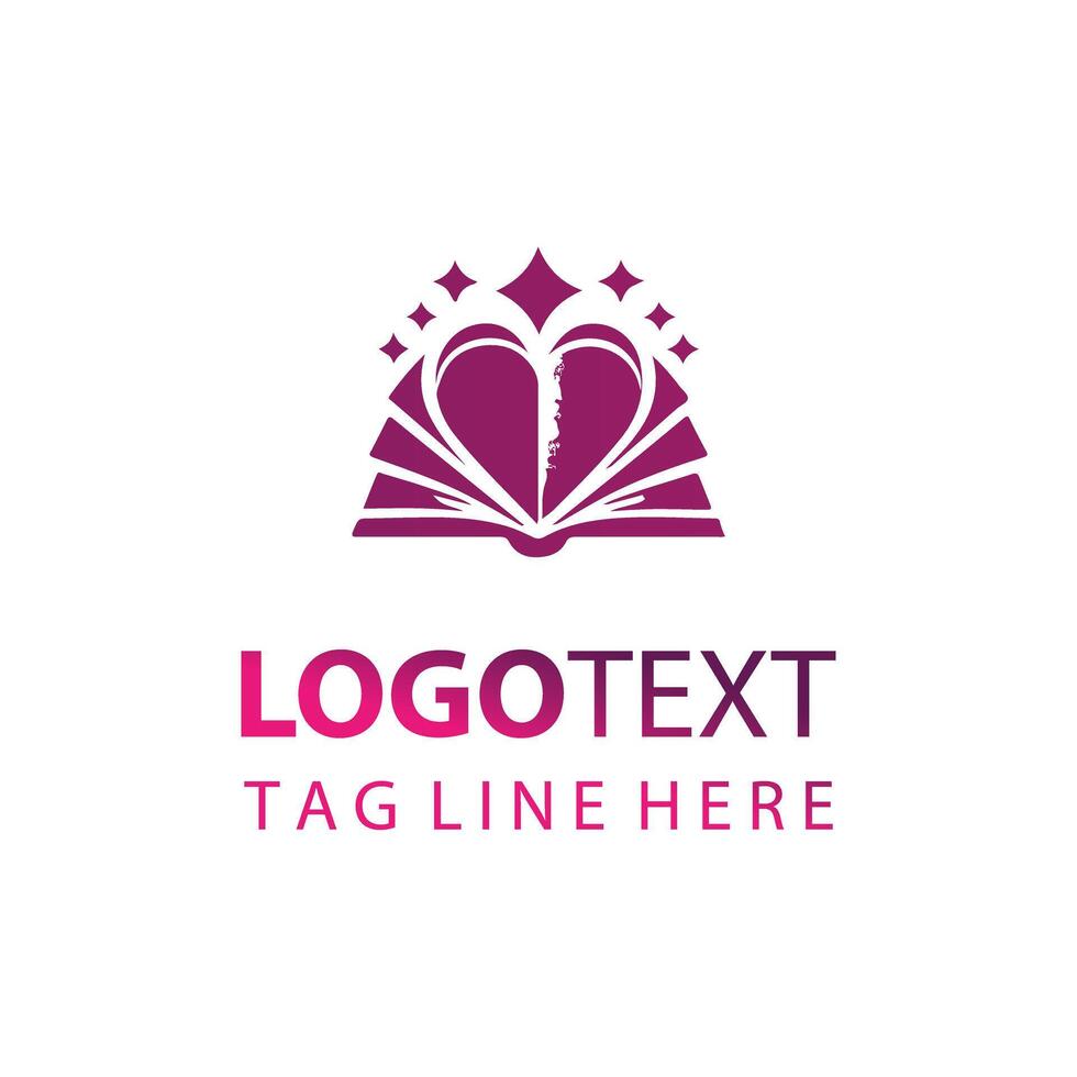 Red Open Book with Sprout Logo for Education and Growth vector