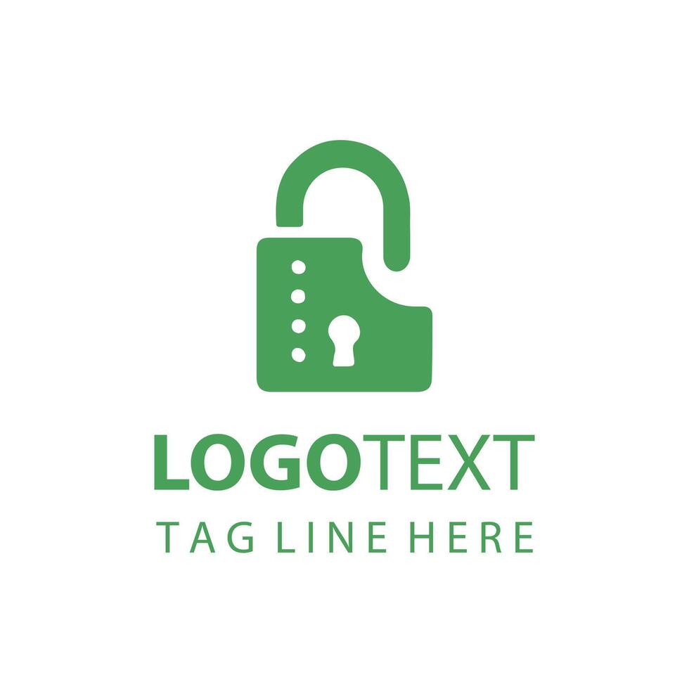 Stylish Green Lock Logo Design vector