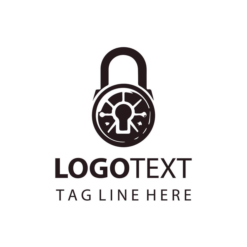 Cyber Lock Logo Design vector