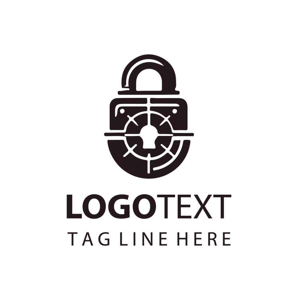Minimalistic Security Lock Logo Design vector