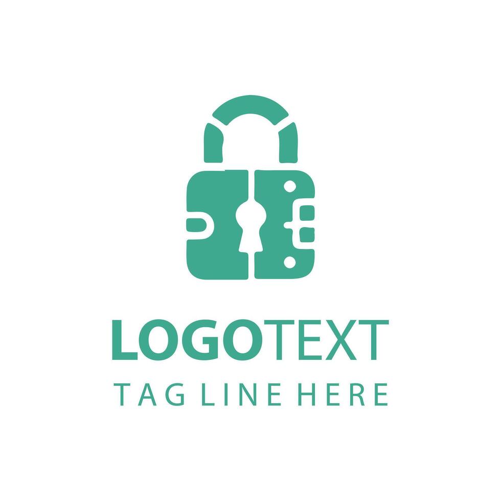Modern Security Lock Logo Design vector