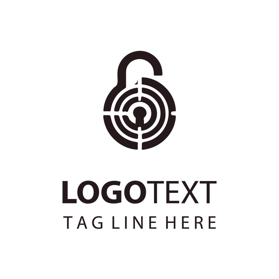 Minimalist Padlock Logo Design for Security Company Branding vector