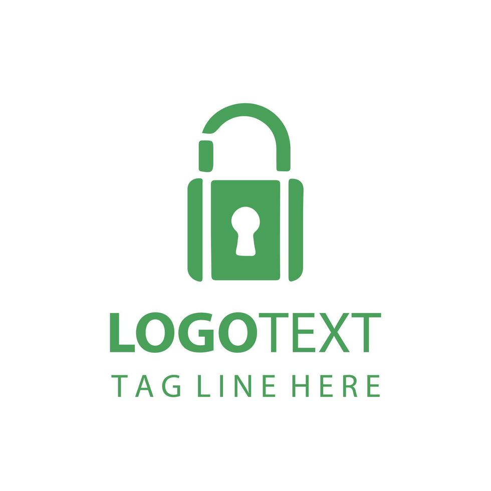 A Green Padlock Logo Design vector
