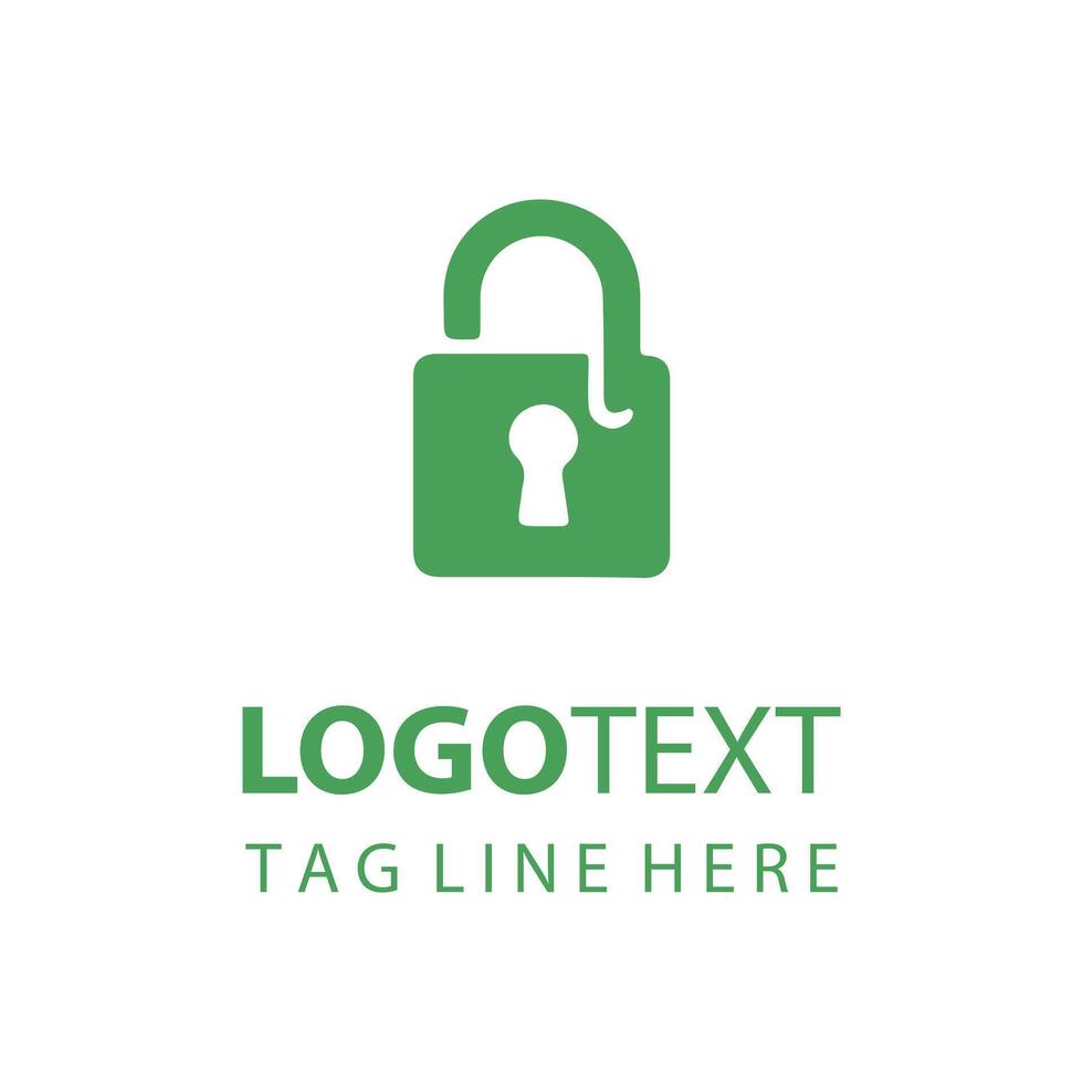 Secure and Modern A Green Padlock Logo for Your Business vector