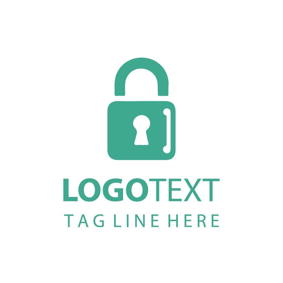 Minimalist Padlock Logo Design vector