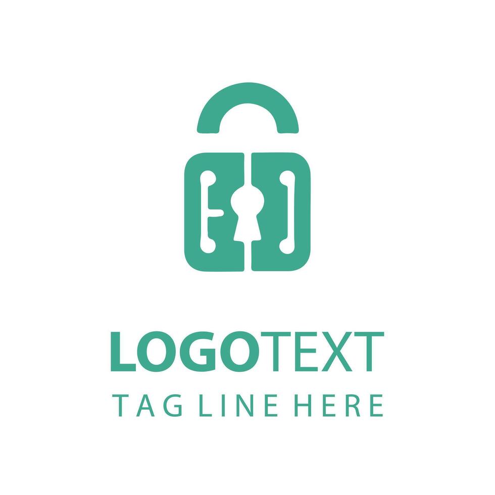 Secure Lock Logo Design for Protection and Security vector
