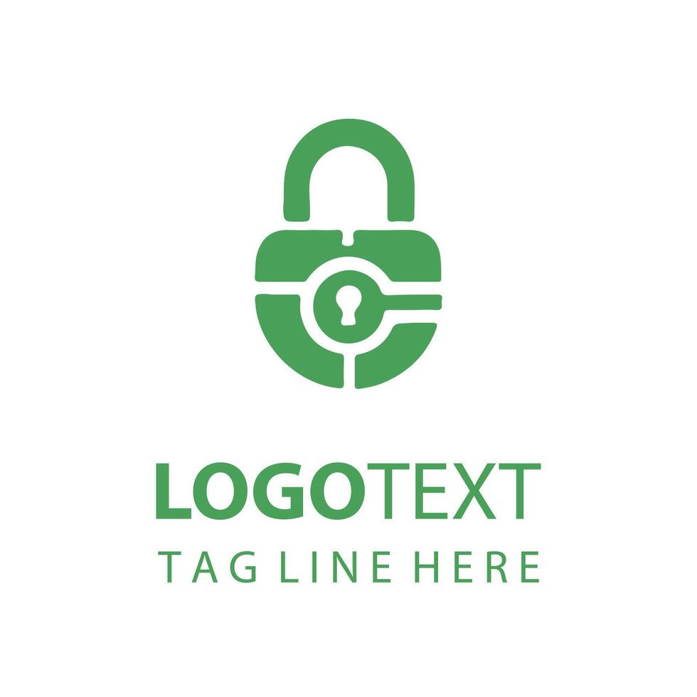 Lock Logo Design with Customizable Text vector