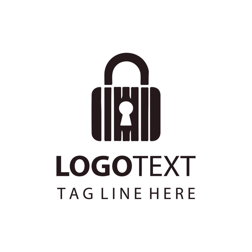 A Modern Padlock Logo Design vector