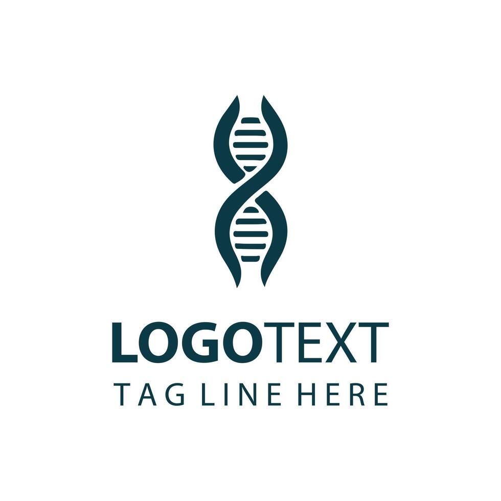 DNA helix logo symbolizes life science and innovation vector