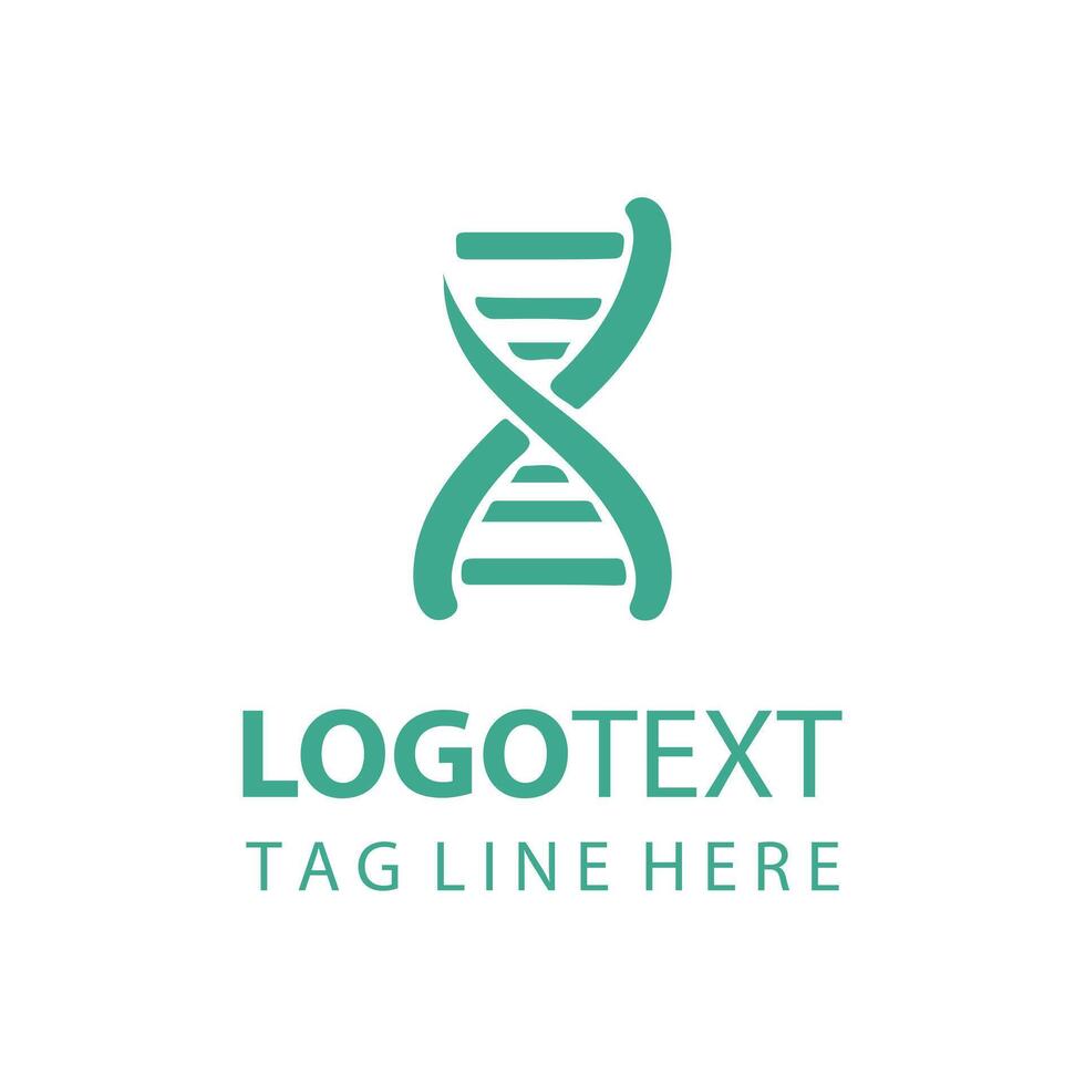 Green DNA Helix Logo with Laurel Branches vector