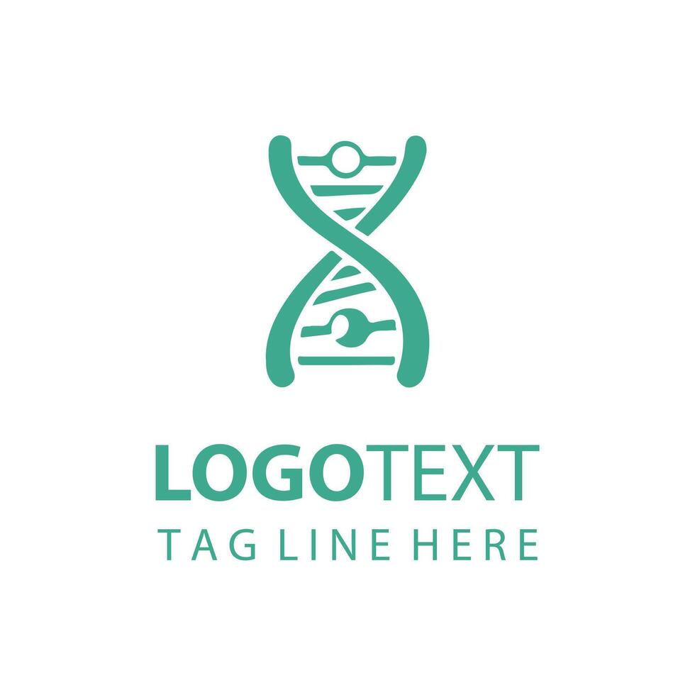 DNA Double Helix Logo for Science and Technology vector