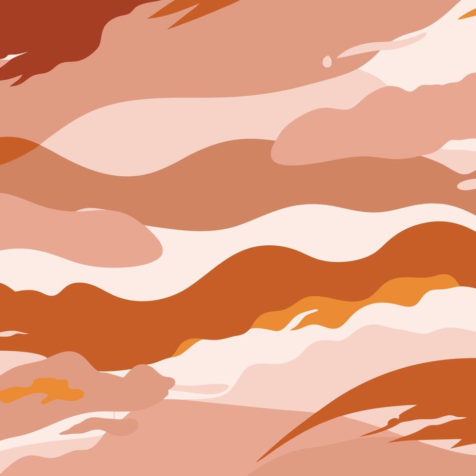 A painting with orange and brown colors vector