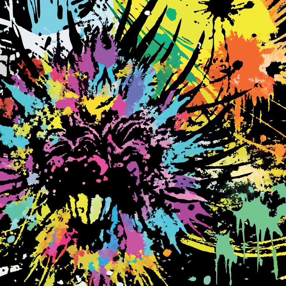 An abstract painting with splashes and paint vector