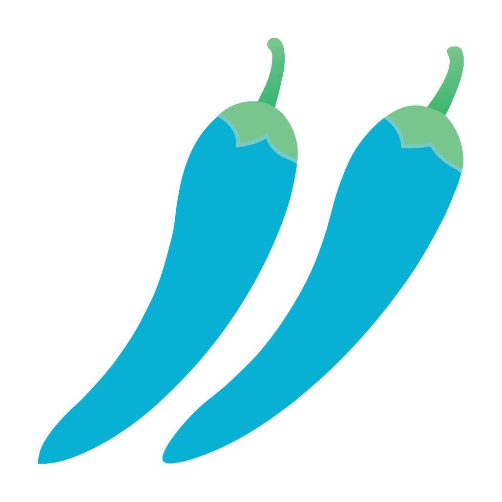 Two blue hot peppers on a white background vector