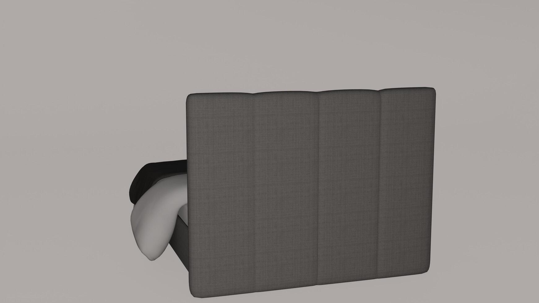 A chair with a backrest and a gray fabric photo