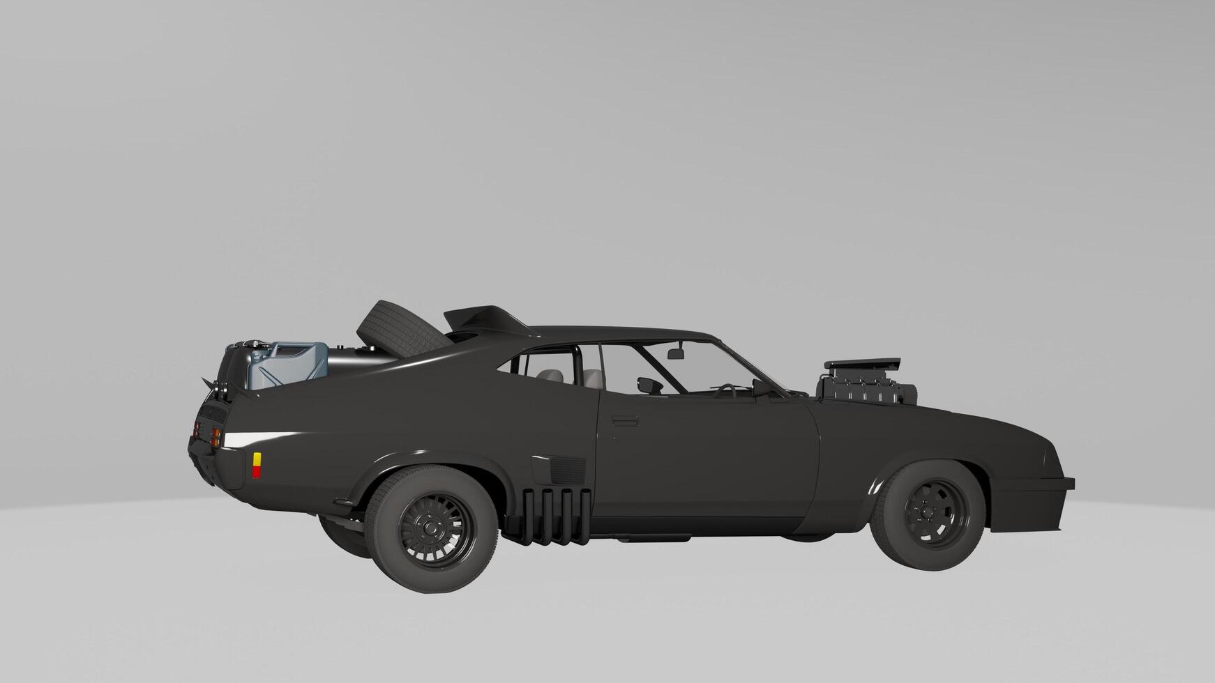 black car with turbo engine photo