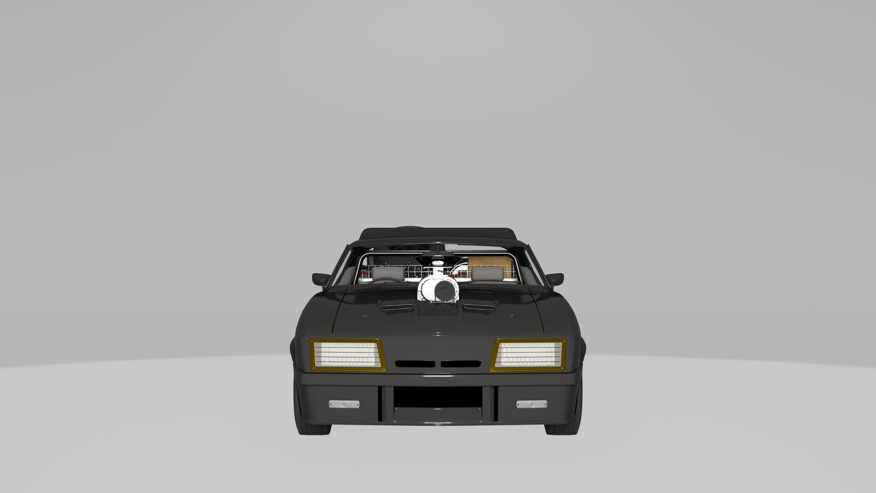black car with turbo engine photo
