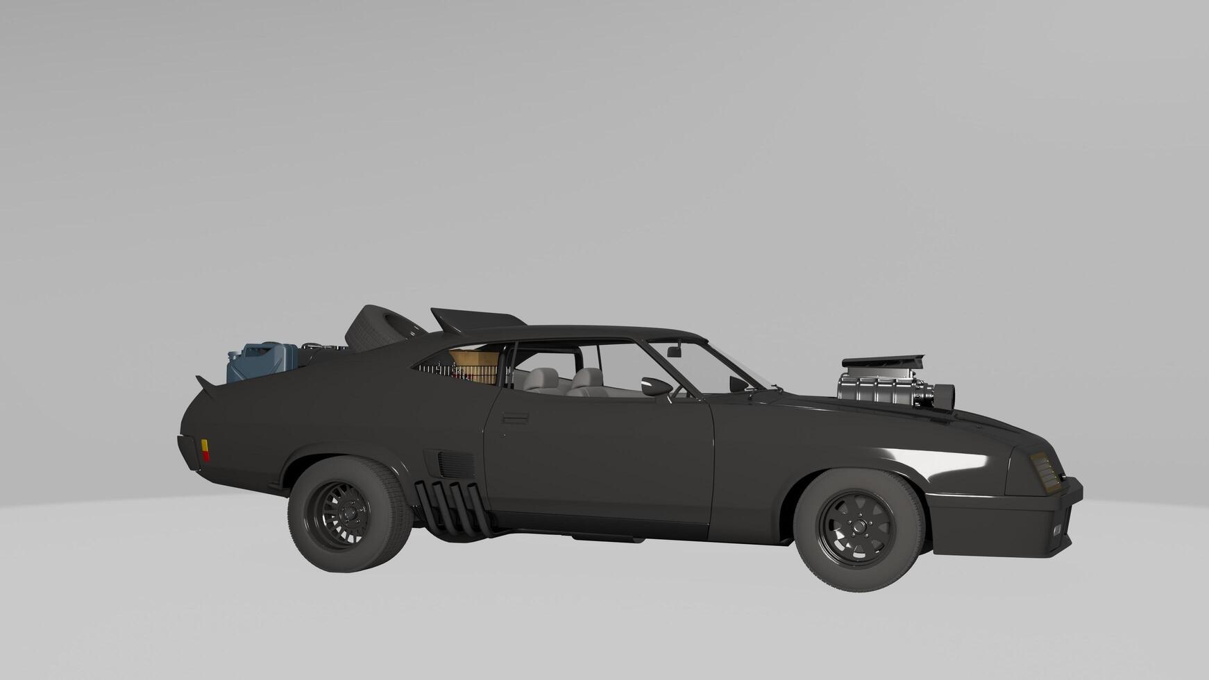 black car with turbo engine photo
