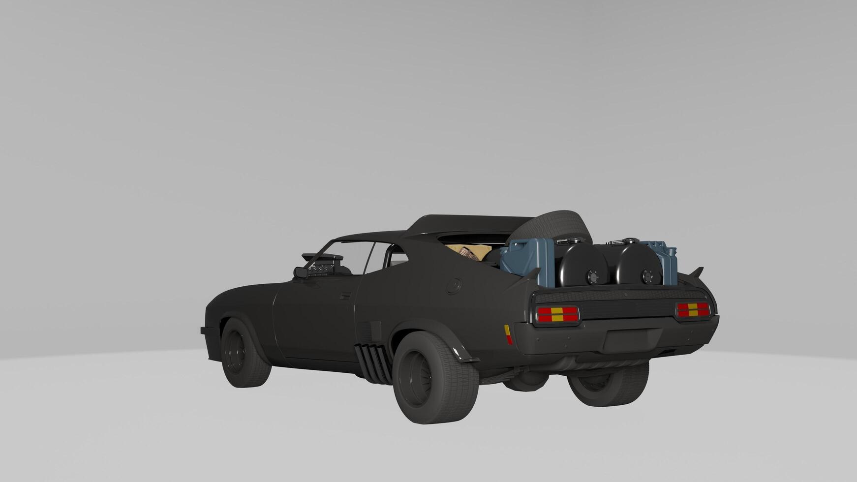 black car with turbo engine photo