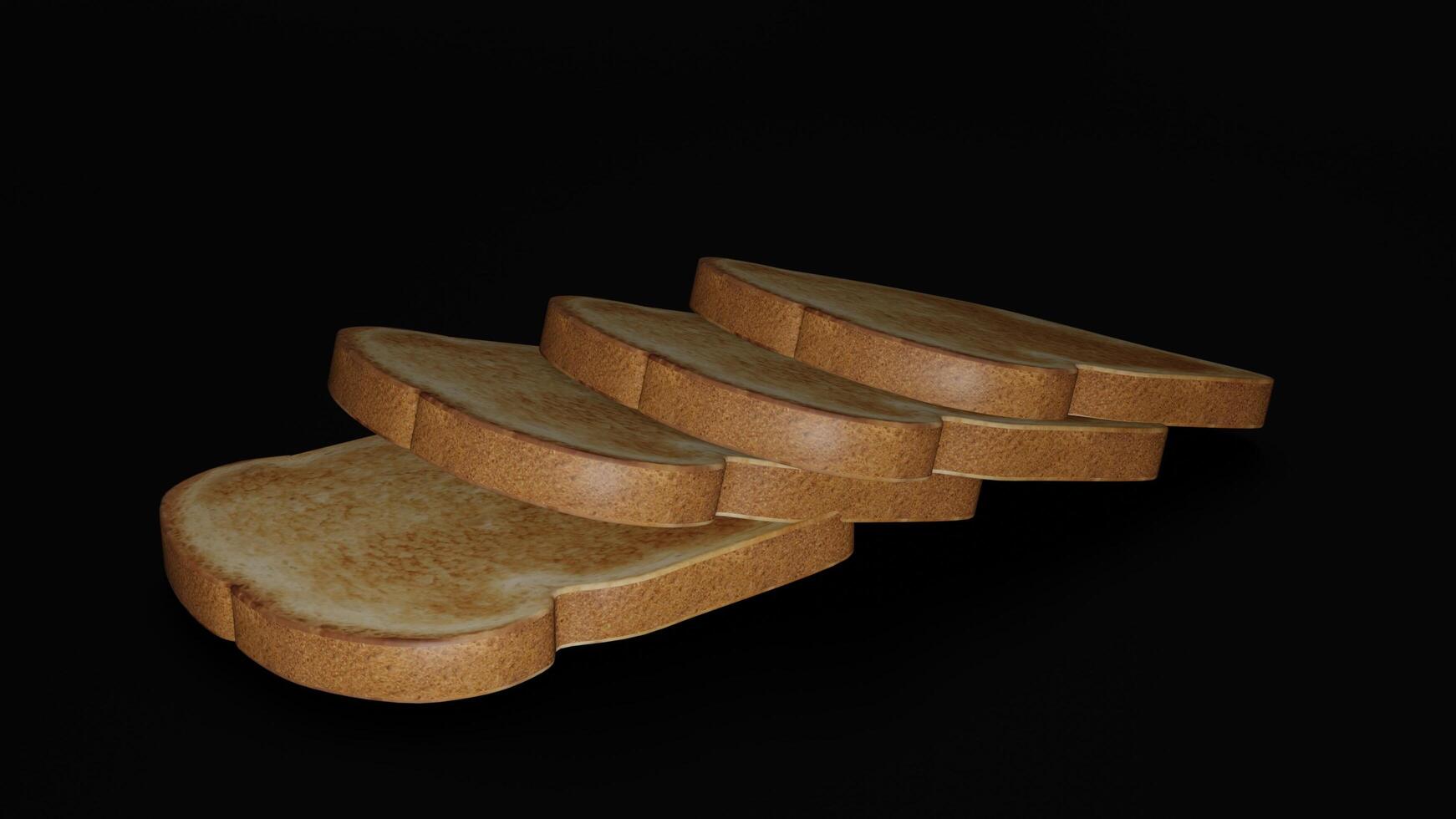 Bread Slices with black background photo