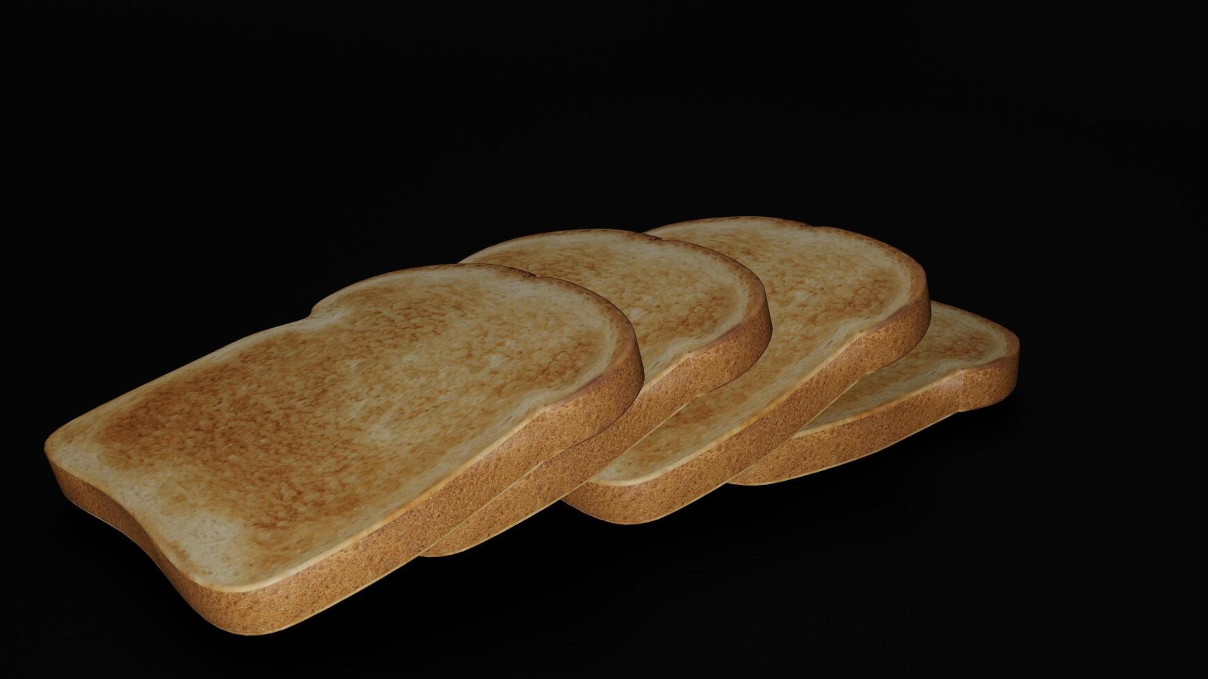 Bread Slices with black background photo