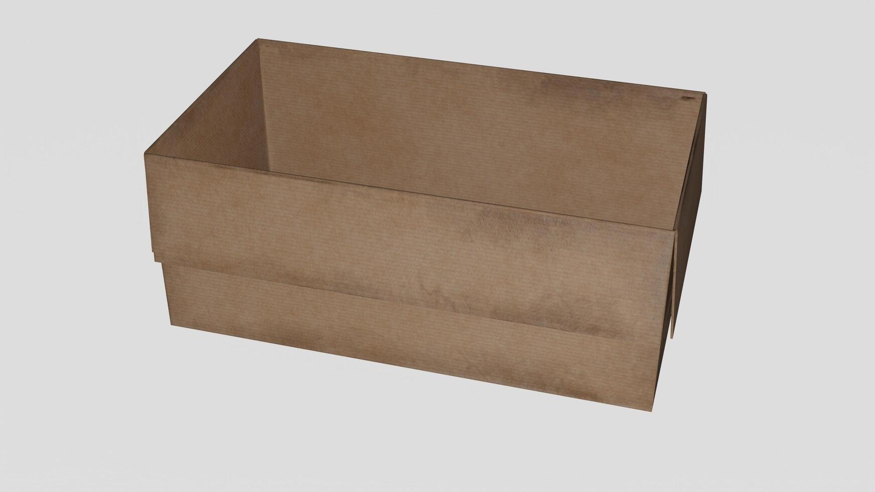 A cardboard box with a lid on it photo