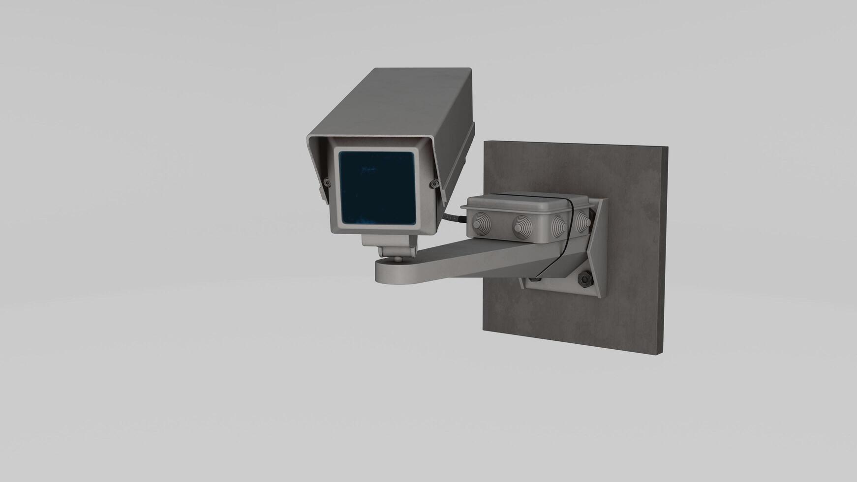 A security camera mounted on a wall photo
