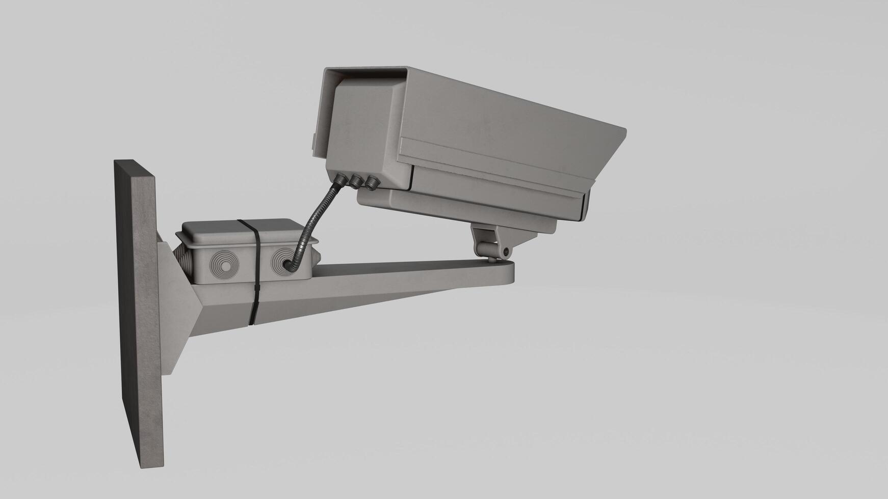 A security camera mounted on a wall photo