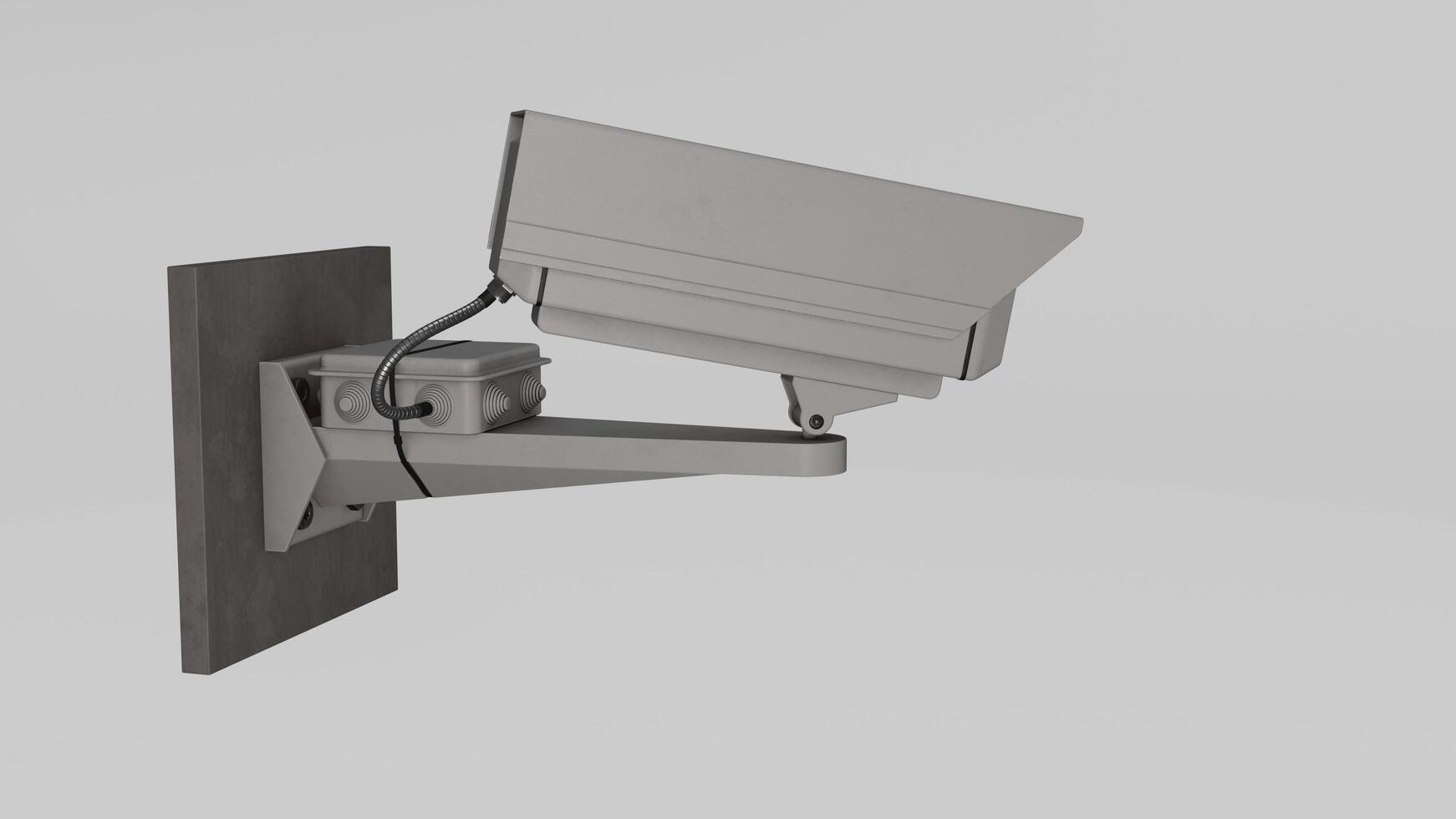A security camera mounted on a wall photo