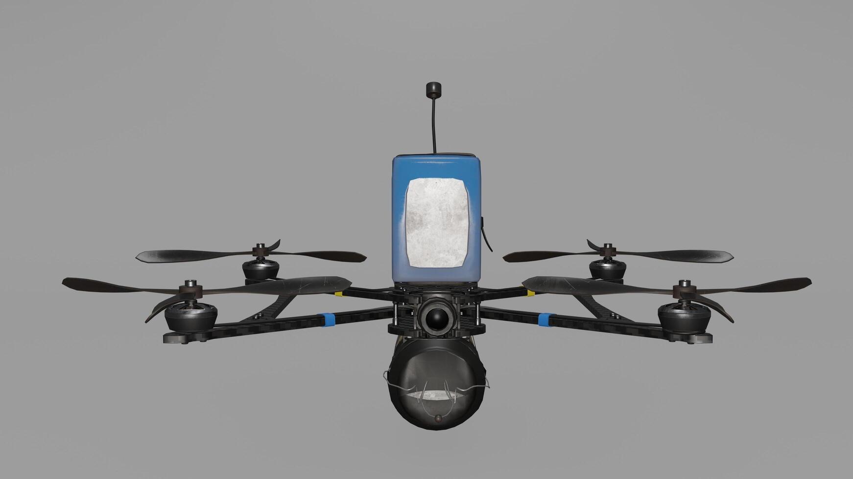 A small drone with a camera attached to it photo