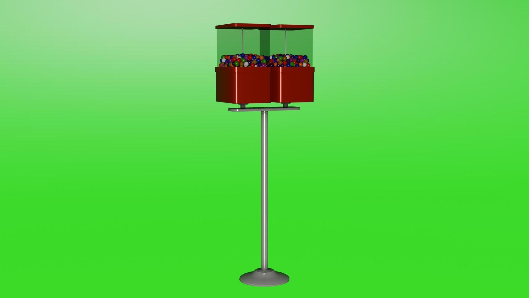 A red and green stand with a bunch of candy photo