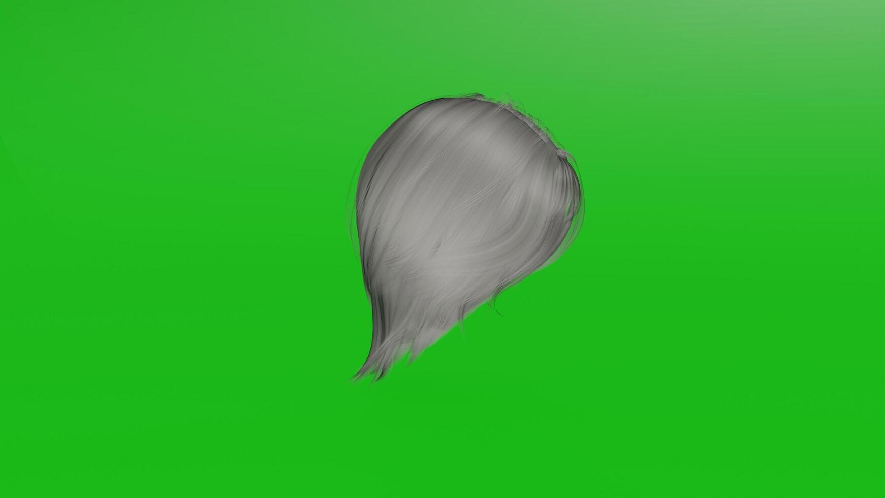 A 3d model of a woman's head on a green screen photo