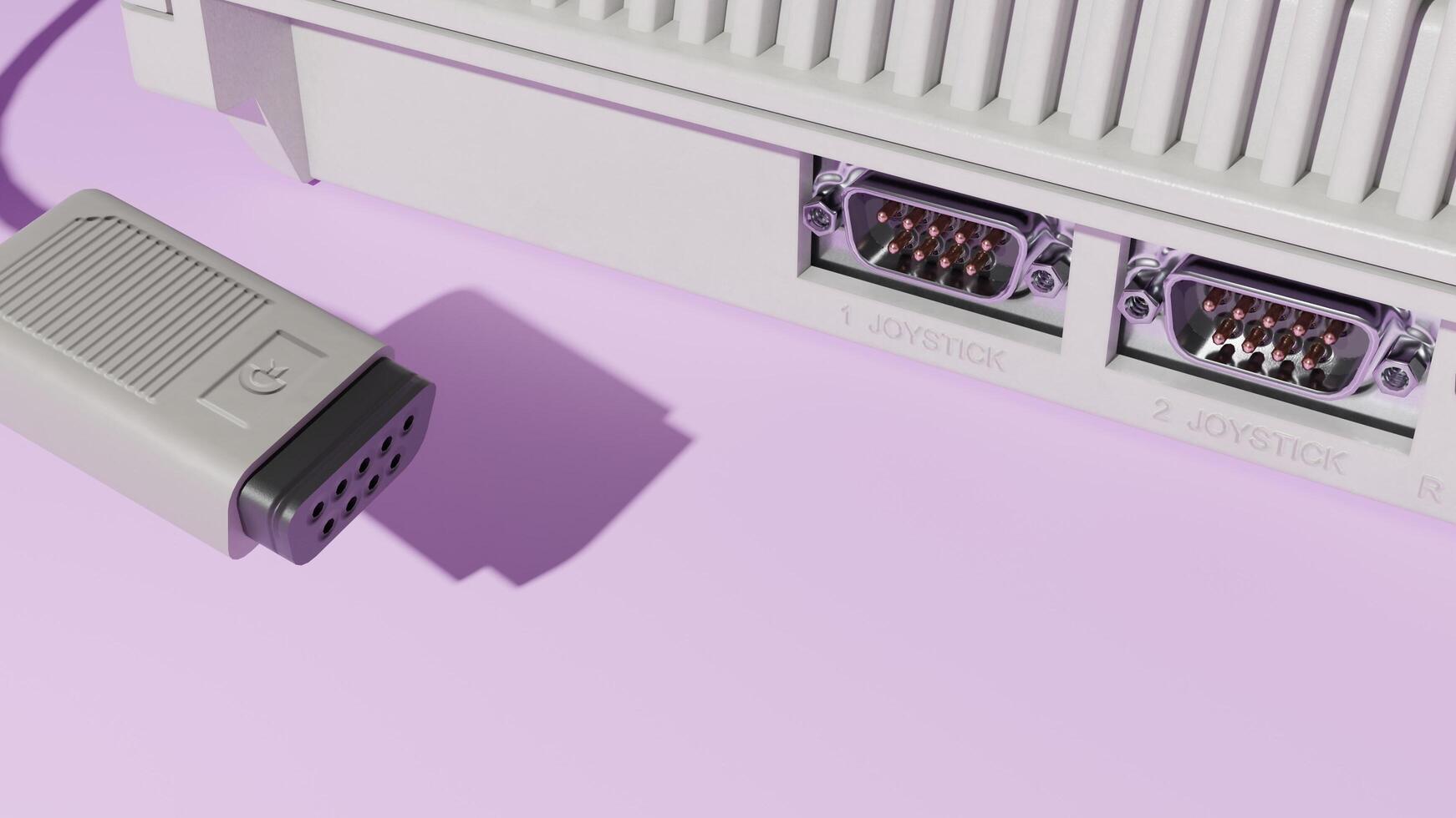 A close up of a computer with a usb cable photo