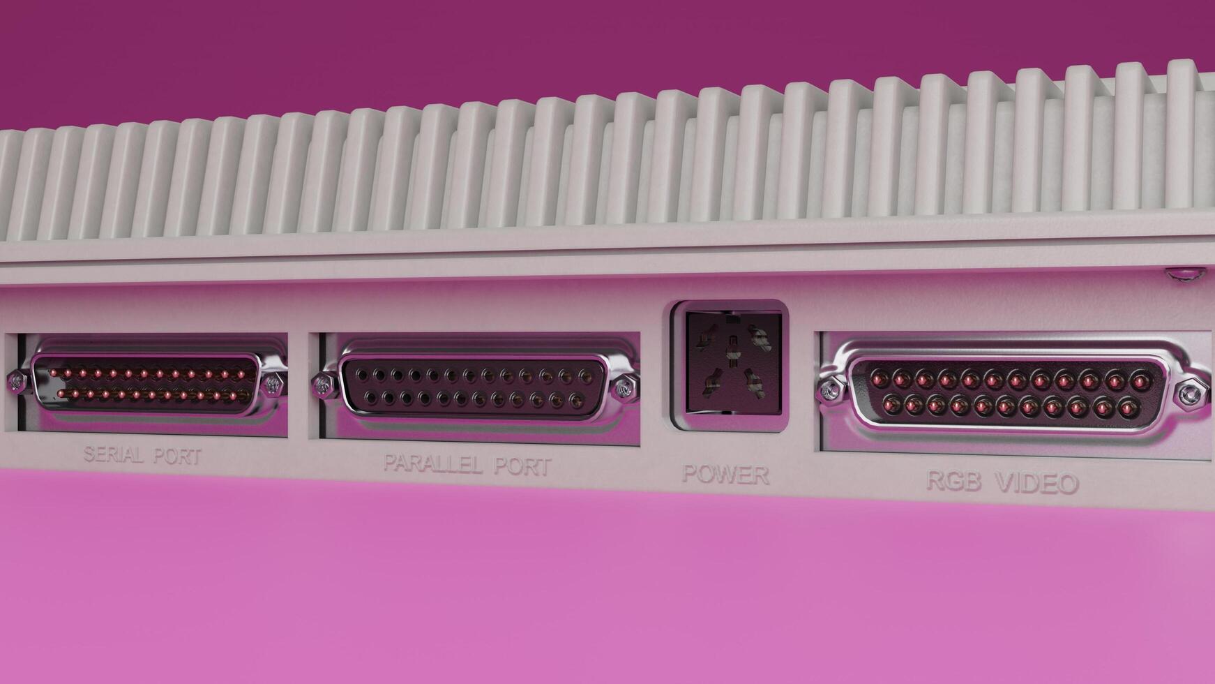 A close up of a computer with two ports photo