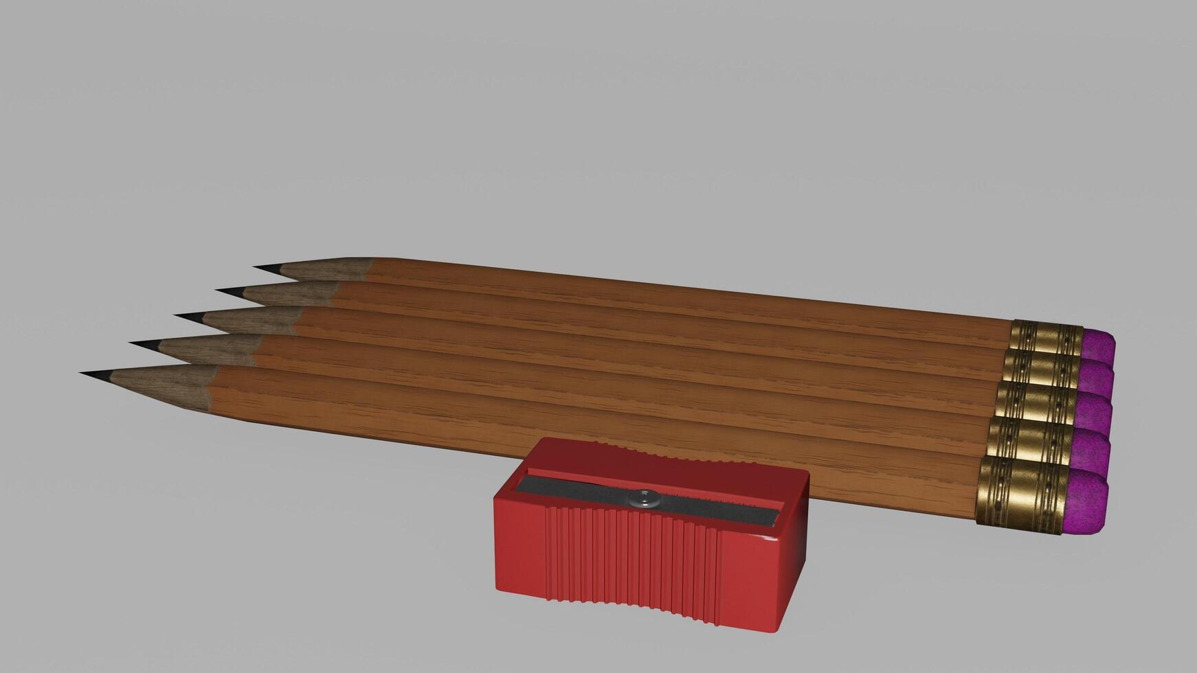 3d pencils and pencil sharpener photo
