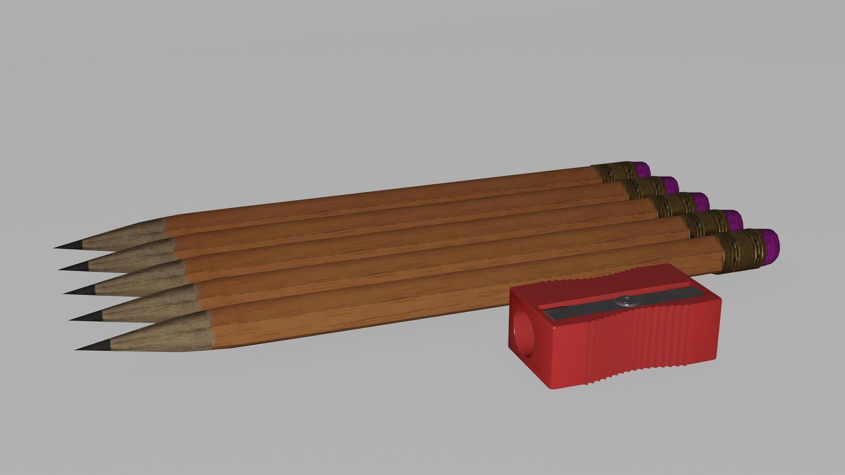 A pencil and a red pencil are next to each other photo