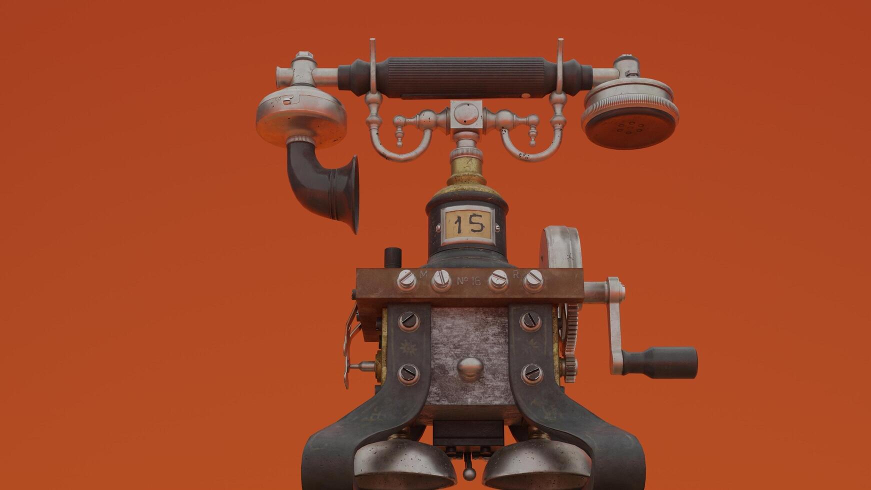 A robot with a bottle on top of it photo