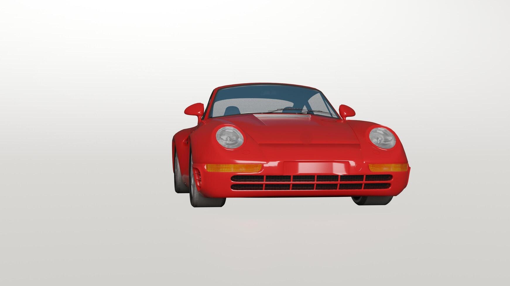 A red porsche car on a white background photo