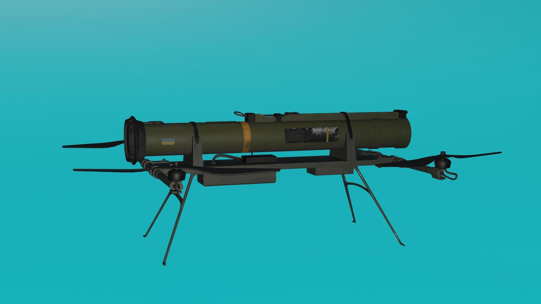 A 3d model of a gun on a stand photo