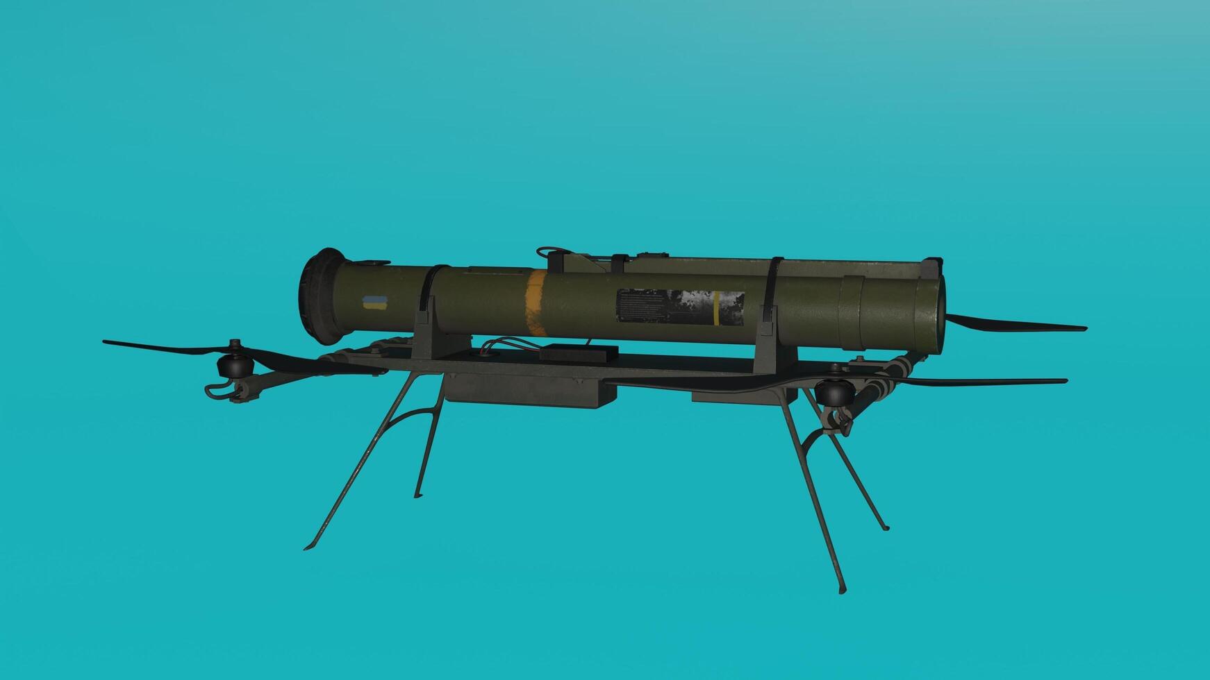 A 3d model of a gun on a stand photo