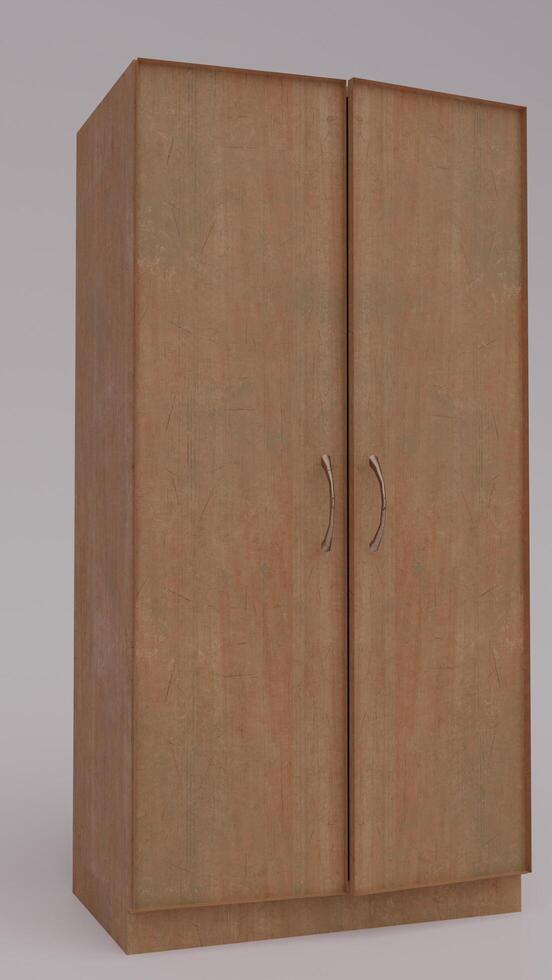 A wooden cabinet with two doors on the side photo