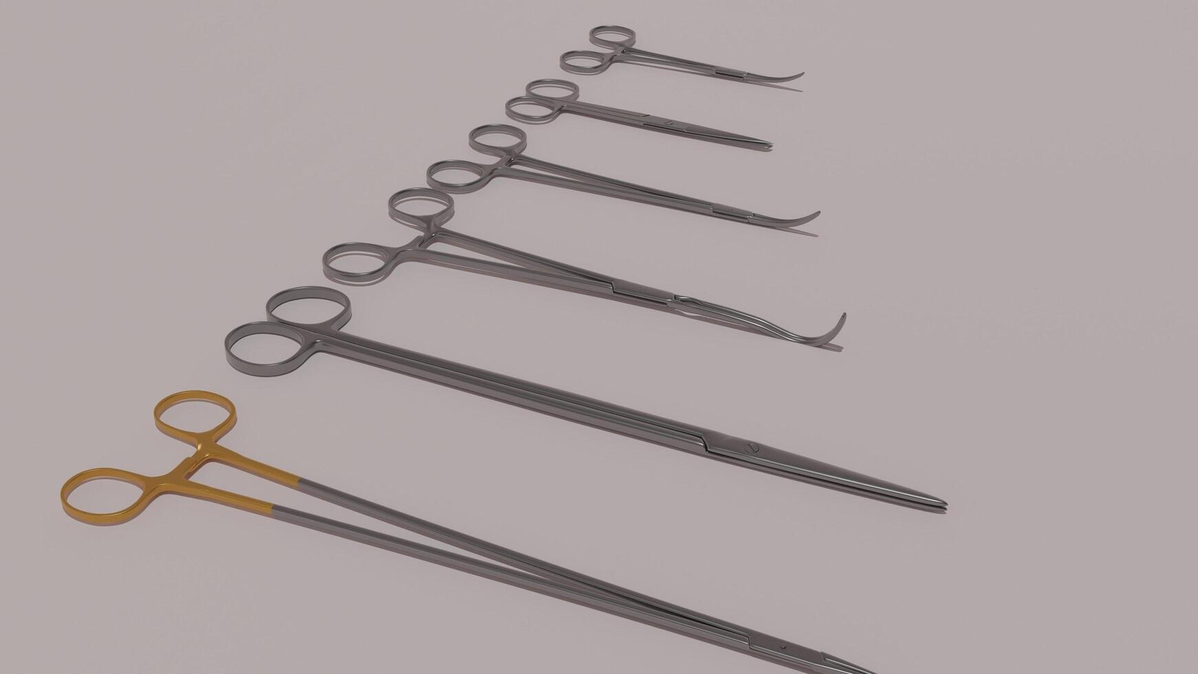A set of surgical scissors on a table photo