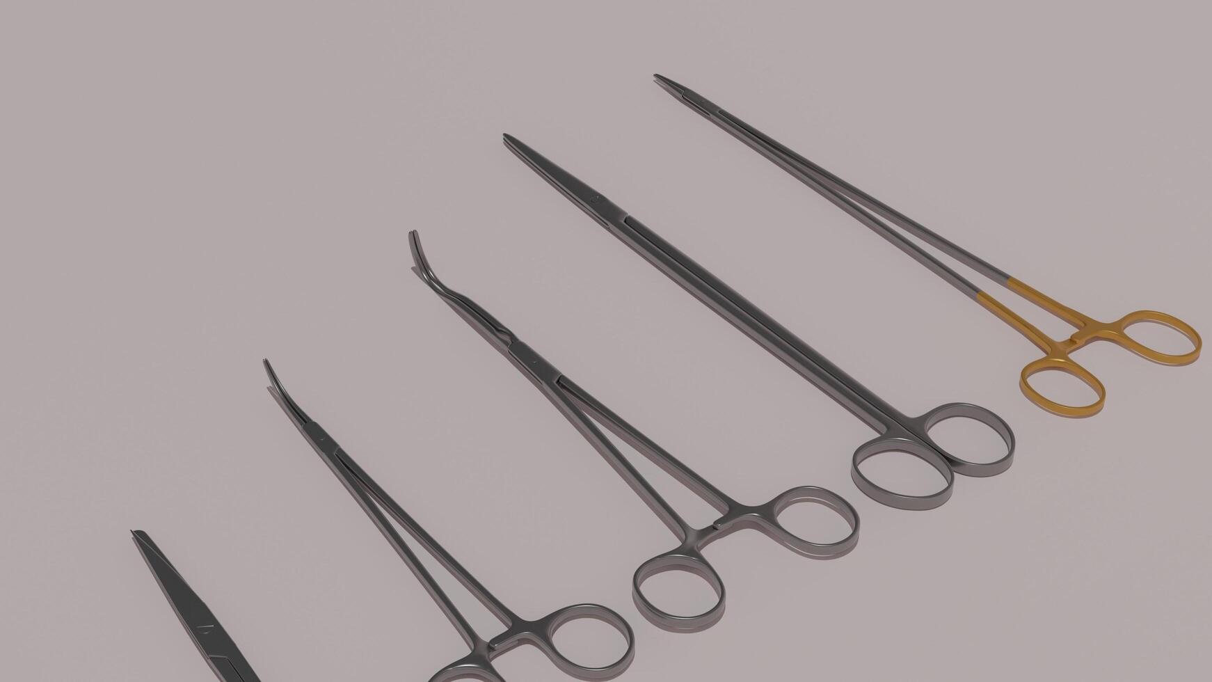 A group of surgical instruments on a table photo